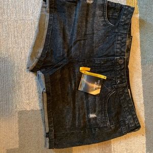Black jean shorts